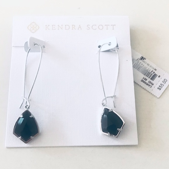 SOLD Kendra Scott Black Carinne Drop Earrings - Picture 4 of 4